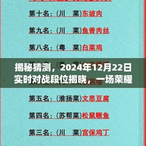 揭秘荣耀之战,预测之旅,2024年实时对战段位揭晓的荣耀之战猜想