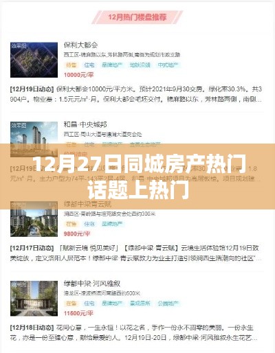 12月27日同城房产热议话题